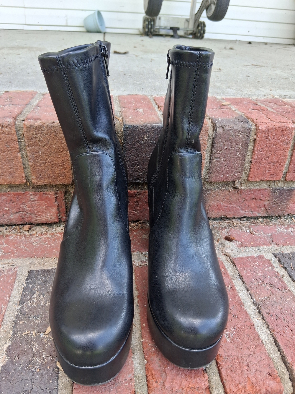 Madden Girl Black Platform Zip Ankle Boots